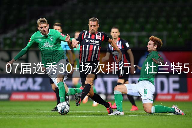 07届选秀30+场次排行：杜兰特515场遥遥领先 康利第二仅27场